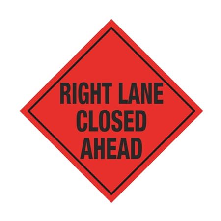 Right Lane Closed Ahead Roll-Up Sign